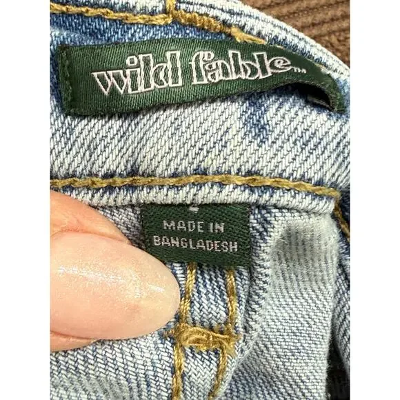 Wild Fable High Rise Dad Jean Artsy painted boho wide leg denim jeans 4 baggy - Picture 7 of 8